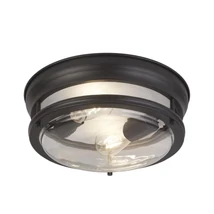 Searchlight GLASGOW fürdőszobai mennyezet lámpa fém, üveg, fekete, áttetsző, E27, IP44 - 5182BK