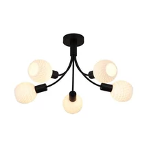 Searchlight Nova mennyezeti lámpa fém, üveg, fekete, opál, E14, 40W - 54715-5BK