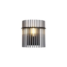 Searchlight Swizzle fali lámpa fém, üveg, fekete, füstszín, E27, 60W - 55625SM