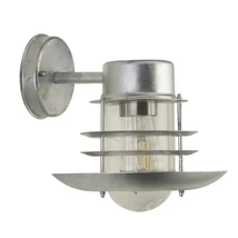 Searchlight CONRAD kültéri fali lámpa fém, üveg, ezüst, áttetsző, E27, IP44 - 61158SI