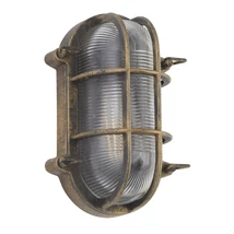 Searchlight BULKHEAD kültéri fali lámpa fém, üveg, fekete, arany, E27, IP44 - 61402BG