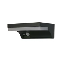 Searchlight SOLAR kültéri fali szolár lámpa mozgásérzékelővel fém, műanyag fekete, fehér, LED, 3000K, 2W, 235lm, IP54 - 67417BK
