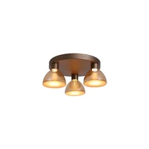 Searchlight Cannes mennyezeti lámpa fém, üveg, barna, borostyán, LED, 21W, 1192lm, 3000K - 77410-3AM