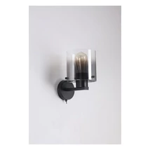 Searchlight SWEDEN fali lámpa fém, üveg, fekete, füstszín, E27 - 88912-1BK