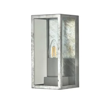 Searchlight BOX II kültéri fali lámpa fém, üveg, ezüst, áttetsző, E27, IP44 - 90151SI
