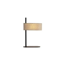 Searchlight Hessian asztali lámpa fém, szövet, fekete, fehér, E27, 60W - EU30501BK