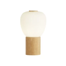 Searchlight ELLA asztali lámpa fa, üveg, barna, fehér, E14 - EU31410-1NA