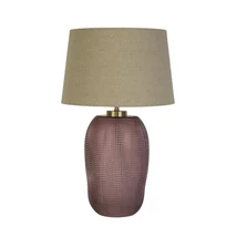 Searchlight AMETHYST asztali lámpa fém, üveg, szövet, rózsaszín, természetes, E27 - EU44652PI
