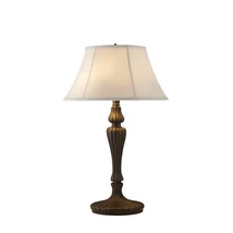 Searchlight Amy asztali lámpa fém, szövet, fekete, fehér, E27, 60W - EU46091WH