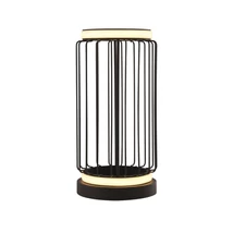 Searchlight CIRCOLO asztali lámpa fém, műanyag, fekete, fehér, LED, 3000K, 12W, 365lm - EU54210-1BK