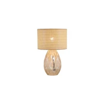 Searchlight Diane asztali lámpa üveg, rattan, pezsgő, barna, E27, 40W - EU54636CP