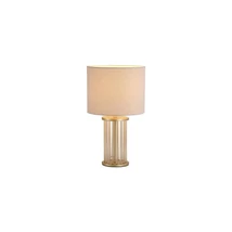 Searchlight Swizzle asztali lámpa fém, üveg, szövet, arany, pezsgő, fehér, E27, 40W - EU55623CP