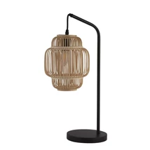 Searchlight JAVA asztali lámpa fém, bambusz, fekete, E27 - EU60095BK