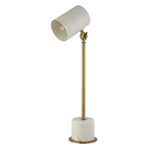 Searchlight BEAM asztali lámpa márvány, fém, fehér, arany, E27 - EU60108WH
