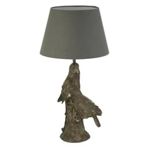Searchlight PARROT asztali lámpa gyanta, szövet, ezüst, szürke, E27 - EU60112
