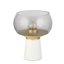 Searchlight GOBLET asztali lámpa fém, üveg, fehér, sárgaréz, füstszín, E27 - EU60241
