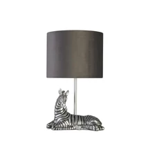 Searchlight ZEBRA asztali lámpa gyanta, szövet, ezüst, szürke, E27 - EU60941