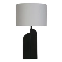 Searchlight PERTH asztali lámpa gyanta, szövet, fekete, fehér, E27 - EU61650BK