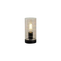 Searchlight Broughton asztali lámpa fém, üveg, fekete, borostyán, E27, 60W - EU82329AM