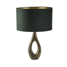 Searchlight BUCKLOW asztali lámpa fém, bársony, sárgaréz, zöld, E27 - EU86531GR
