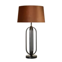 Searchlight Chic asztali lámpa fém, szövet, fekete, narancs, E27, 60W - EU91101OR