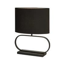 Searchlight Sleek asztali lámpa fém, szövet, bronz, fekete, E27, 60W - EU92101BK