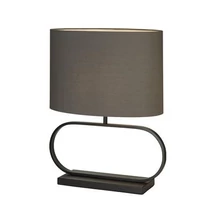 Searchlight Sleek asztali lámpa fém, szövet, bronz, szürke, E27, 60W - EU92101GY