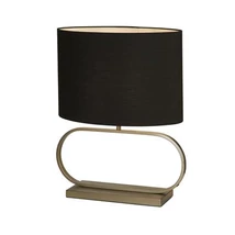 Searchlight Sleek asztali lámpa fém, szövet, bronz, fekete, E27, 60W - EU92102BK