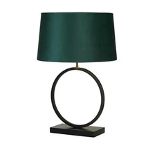Searchlight Elegant asztali lámpa fém, szövet, fekete, zöld, E27, 60W - EU93101EM