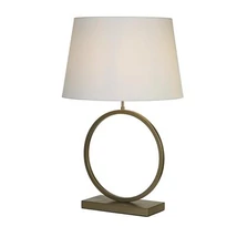 Searchlight Elegant asztali lámpa fém, szövet, bronz, fehér, E27, 60W - EU93102WH