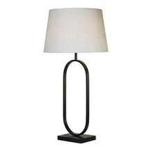 Searchlight Modish asztali lámpa fém, szövet, fekete, fehér, E27, 60W - EU94101WH
