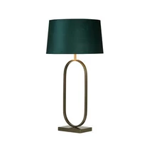 Searchlight Modish asztali lámpa fém, szövet, bronz, zöld, E27, 60W - EU94102EM