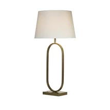 Searchlight Modish asztali lámpa fém, szövet, bronz, fehér, E27, 60W - EU94102WH