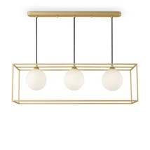 TRINITY függeszték fém, üveg, arany, fehér, E14 - MOD145PL-03G