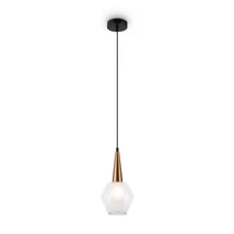 COPITA függeszték fém, üveg, arany, fehér, E14 - P003PL-01G