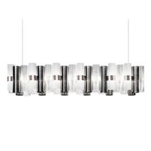 Slamp LA LOLLO függeszték fém, Opalflex, Lentiflex, Pewterflex fehér, szürke, LED, 2700K, 110W, 12420lm - LALS3XLPWT01T00NMTEU