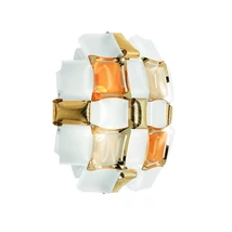 Slamp MIDA fali lámpa fém, Lentiflex, Opalflex, Goldflex borostyán, E14 - MIDWS00YLW00000NMTEU