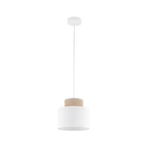 TK Lighting DUO függeszték fém, szövet, fehér, bézs, E27 - TK-10078
