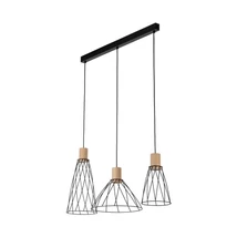 TK Lighting MODESTO függeszték fém, fa, fekete, barna, GU10 - TK-10158