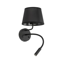 TK Lighting MAJA fali lámpa fém, szövet, fekete, E27 + G9 - TK-10203