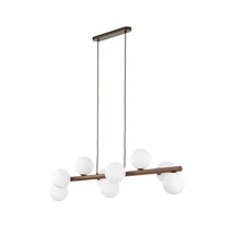 TK Lighting ESTERA függeszték fém, fa, üveg, fekete, barna, fehér, G9 - TK-10273