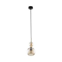 TK Lighting SOPHIA függeszték fém, üveg, fekete, borostyán, E14 - TK-11040