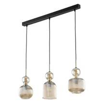 TK Lighting SOPHIA függeszték fém, üveg, fekete, borostyán, E14 - TK-11042