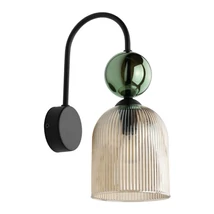 TK Lighting SOPHIA fali lámpa fém, üveg, fekete, zöld, borostyán, E14 - TK-11143
