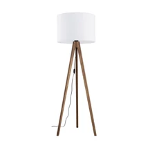 TK Lighting GRAND állólámpa fém, fa, szövet, barna, fehér, E27 - TK-16003
