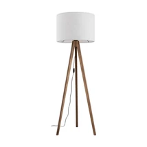 TK Lighting GRAND állólámpa fém, fa, szövet, barna, szürke, E27 - TK-16004