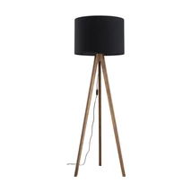 TK Lighting GRAND állólámpa fém, fa, szövet, barna, fekete, E27 - TK-16005