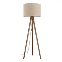 TK Lighting GRAND állólámpa fém, fa, szövet, barna, bézs, E27 - TK-16017