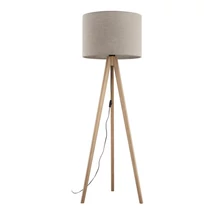 TK Lighting GRAND állólámpa fém, fa, szövet, barna, bézs, E27 - TK-16021
