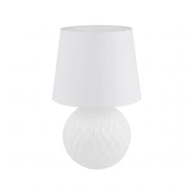 TK Lighting SANTANA asztali lámpa üveg, szövet, fehér, E27 - TK-16046